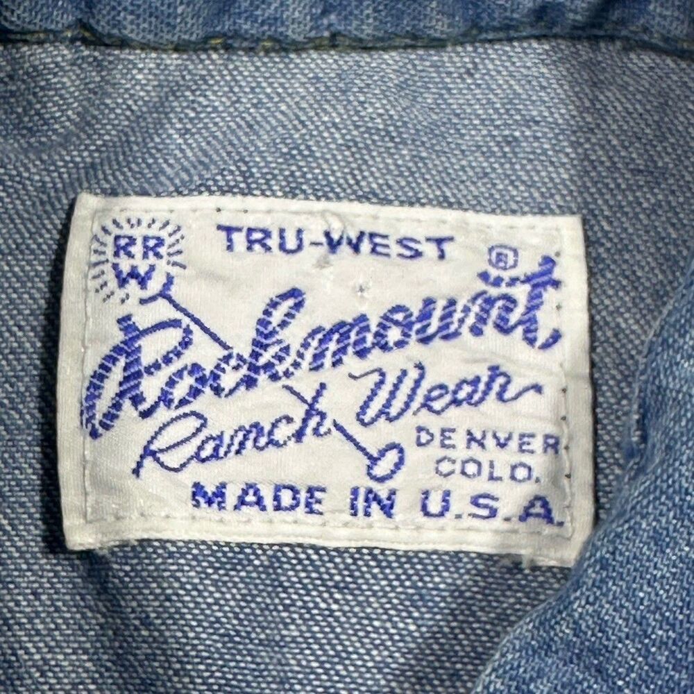 Rockmount Ranch Wear Denim Dress Women’s 16/18 Vintage Pear Snap Western Cowboy - Picture 3 of 5